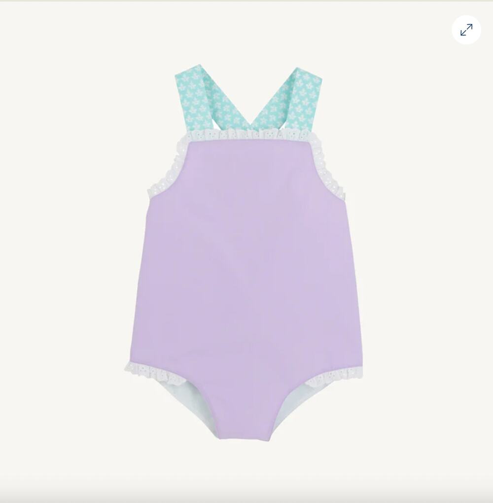The Beaufort Bonnet Company Sisi Sunsuit Lavender with Dunmore Doo-Dad 2T NWT